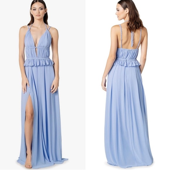 Dress the Population Dresses & Skirts - NEW Dress The Population Periwinkle Blue Athena Halter Neck Gown Size Medium